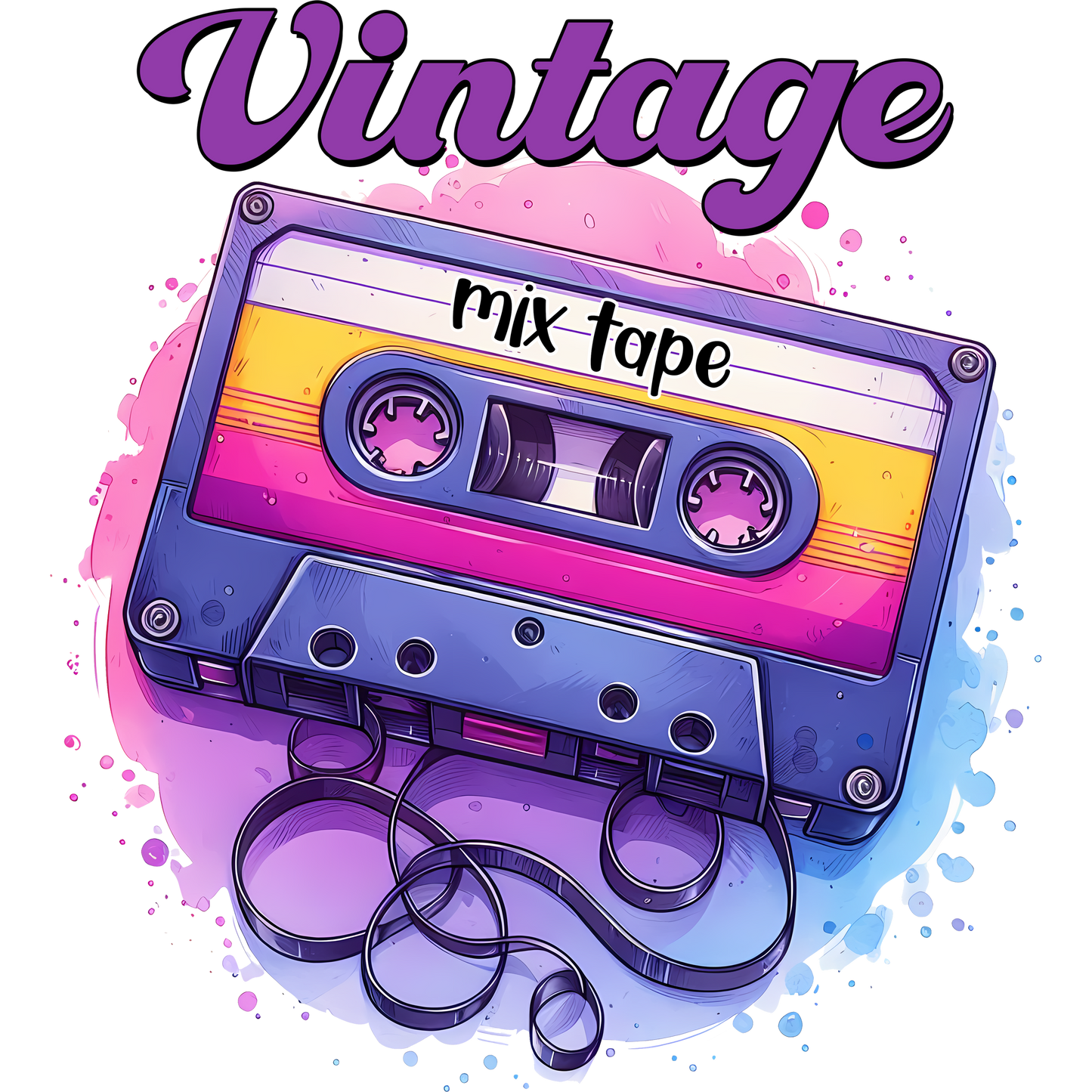 Vintage Mix Tape Design Art Print for Retro Lovers