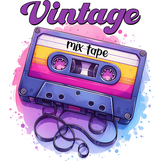 Vintage Mix Tape Design Art Print for Retro Lovers