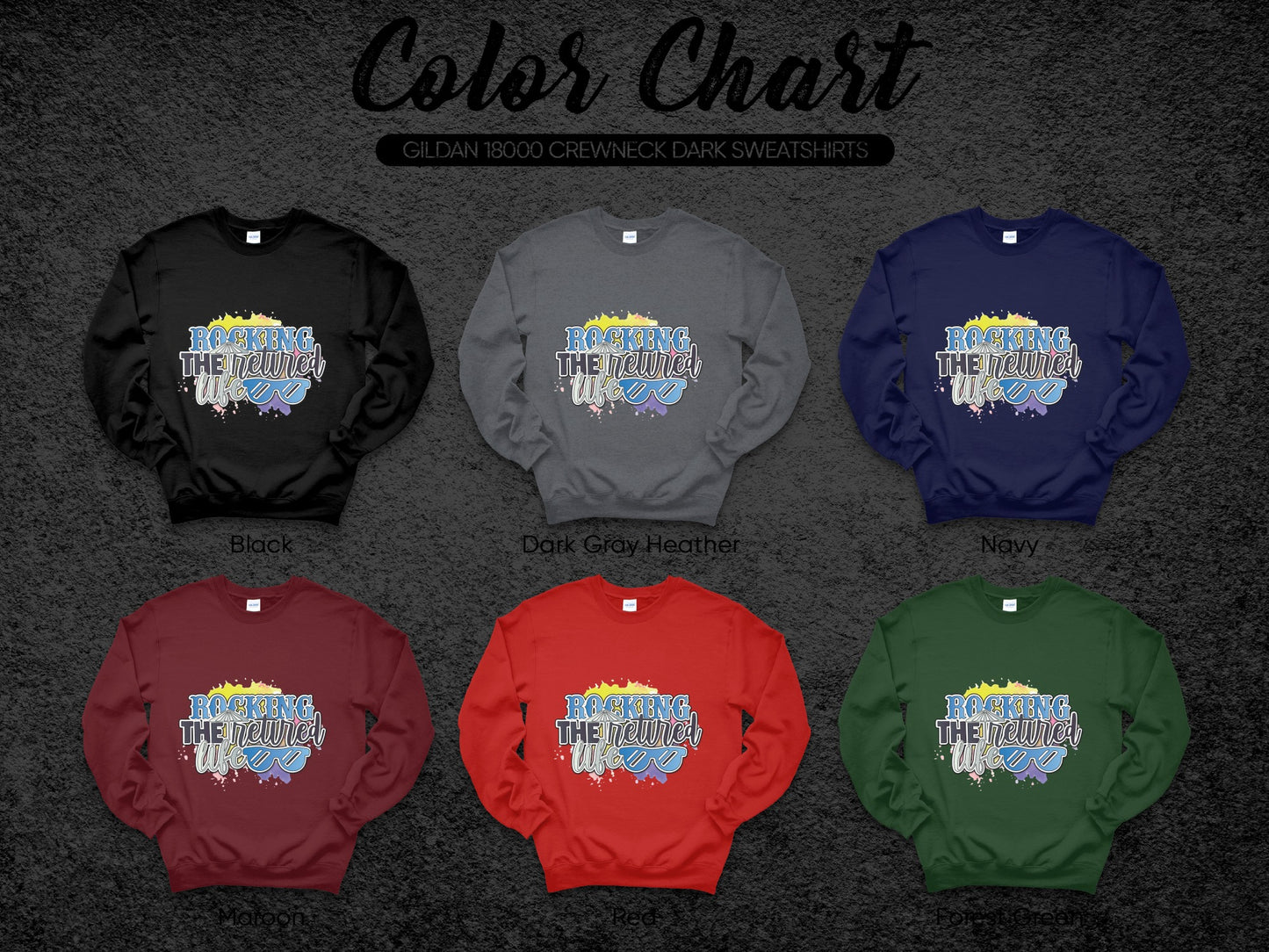 Rocking the Leave Gildan Crewneck Dark Sweatshirts