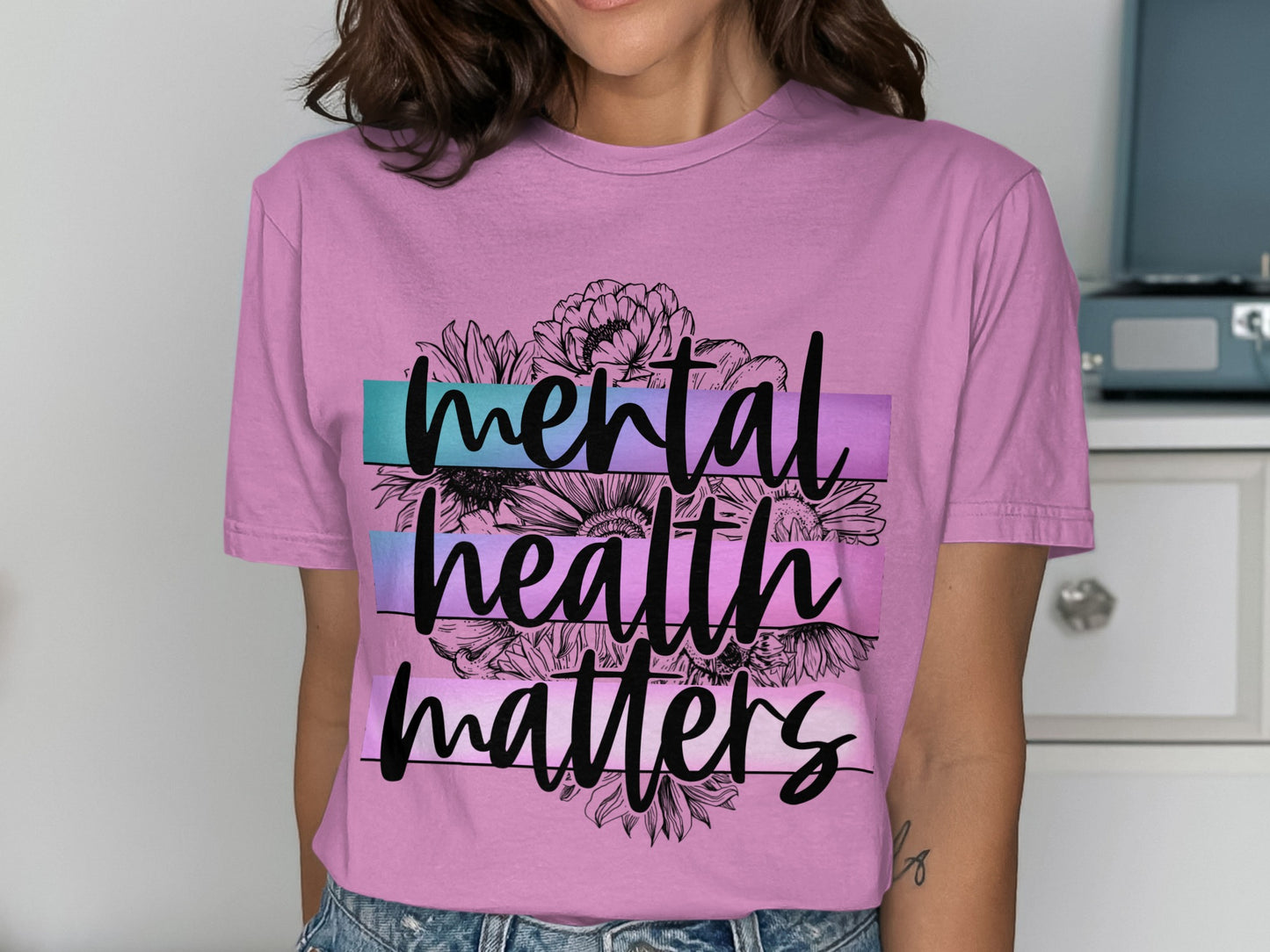 Mental Health Matters Floral Graphic Tee