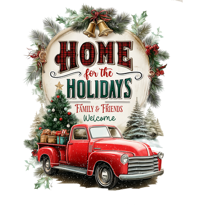 Home For The Holidays Family Friends Welcome Sign