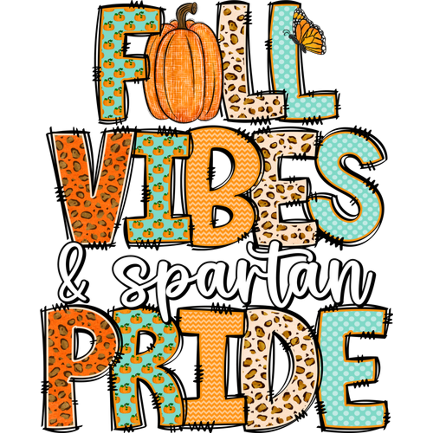 Fall Vibes And Spartan Pride Graphic Design Shirt