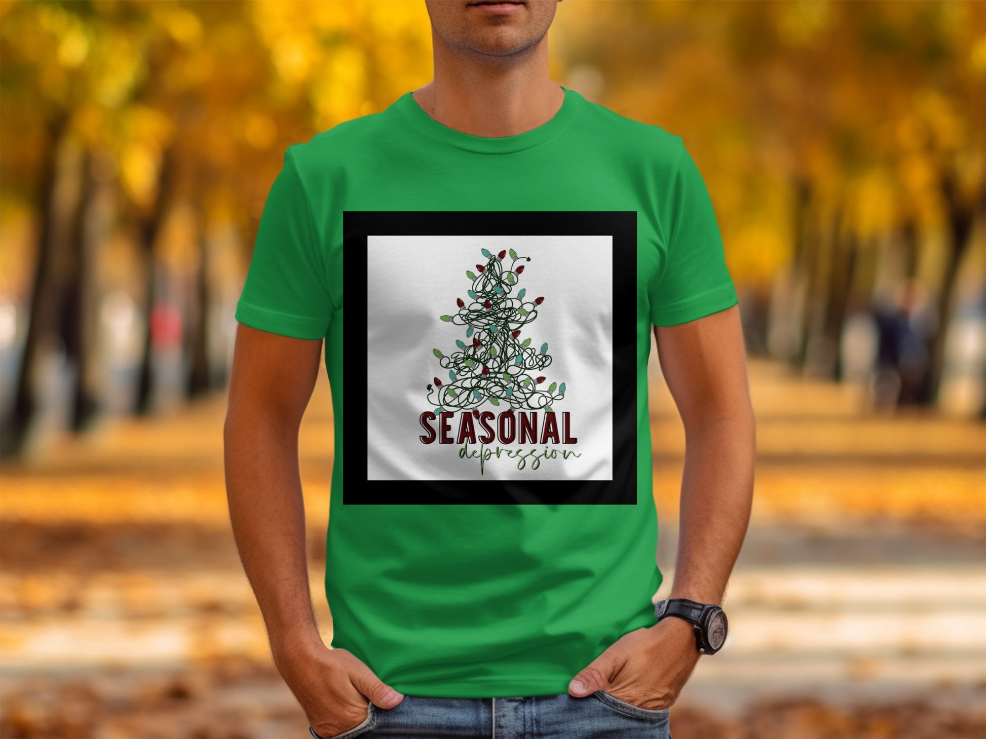 Seasonal Depression Christmas Tree T-Shirt Product