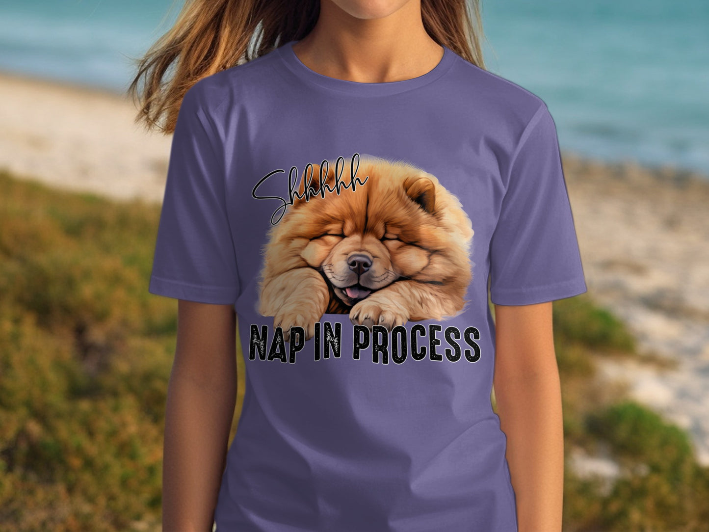 Shhhhh Nap in Process Graphic T-Shirt for Dog Lovers