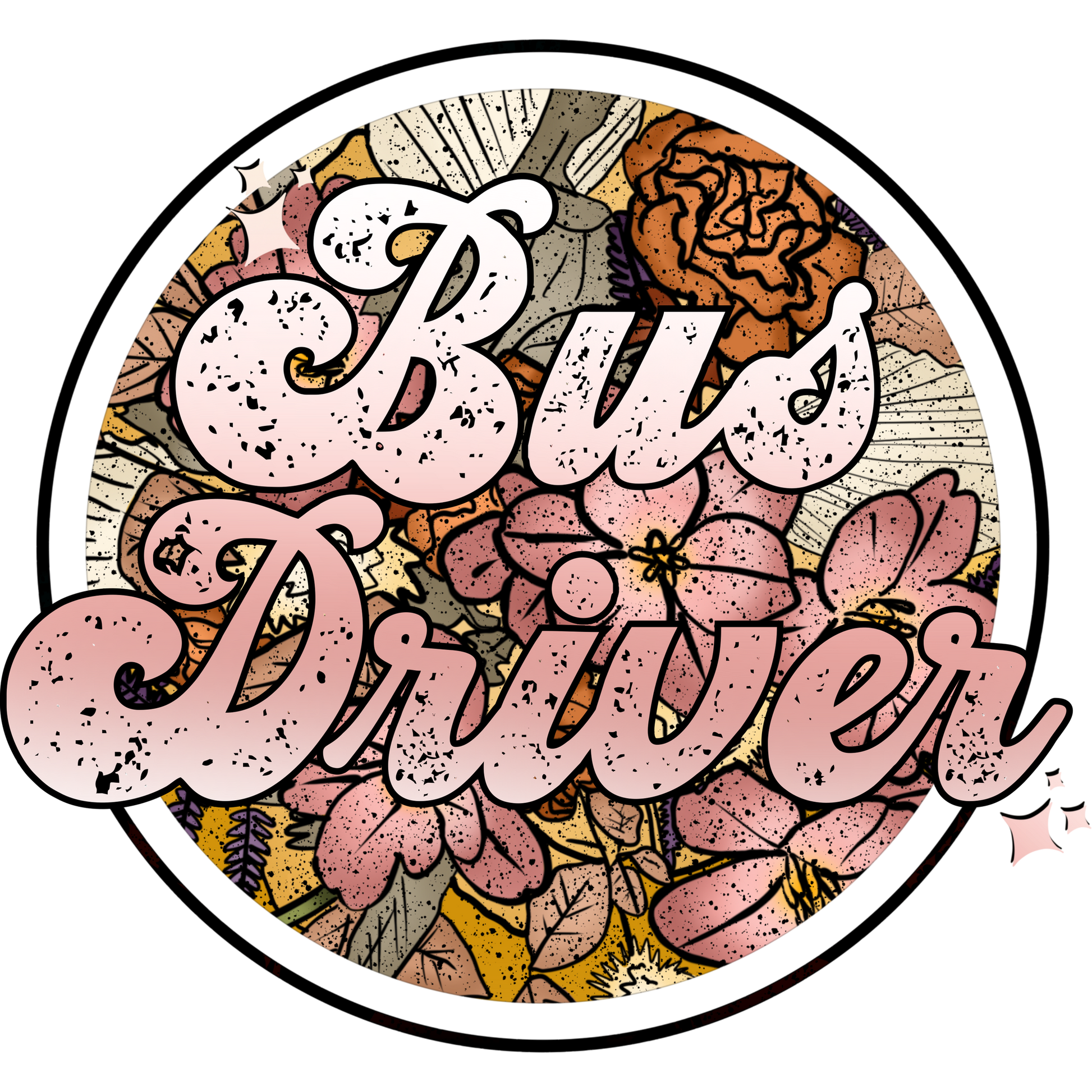 Floral Patterned Bus Driver Illustration product