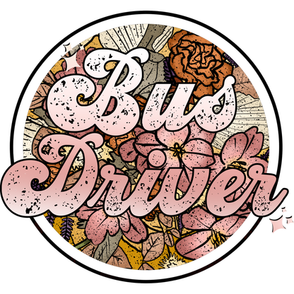 Floral Patterned Bus Driver Illustration product