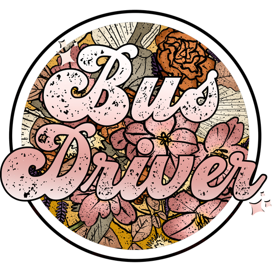 Floral Patterned Bus Driver Illustration product