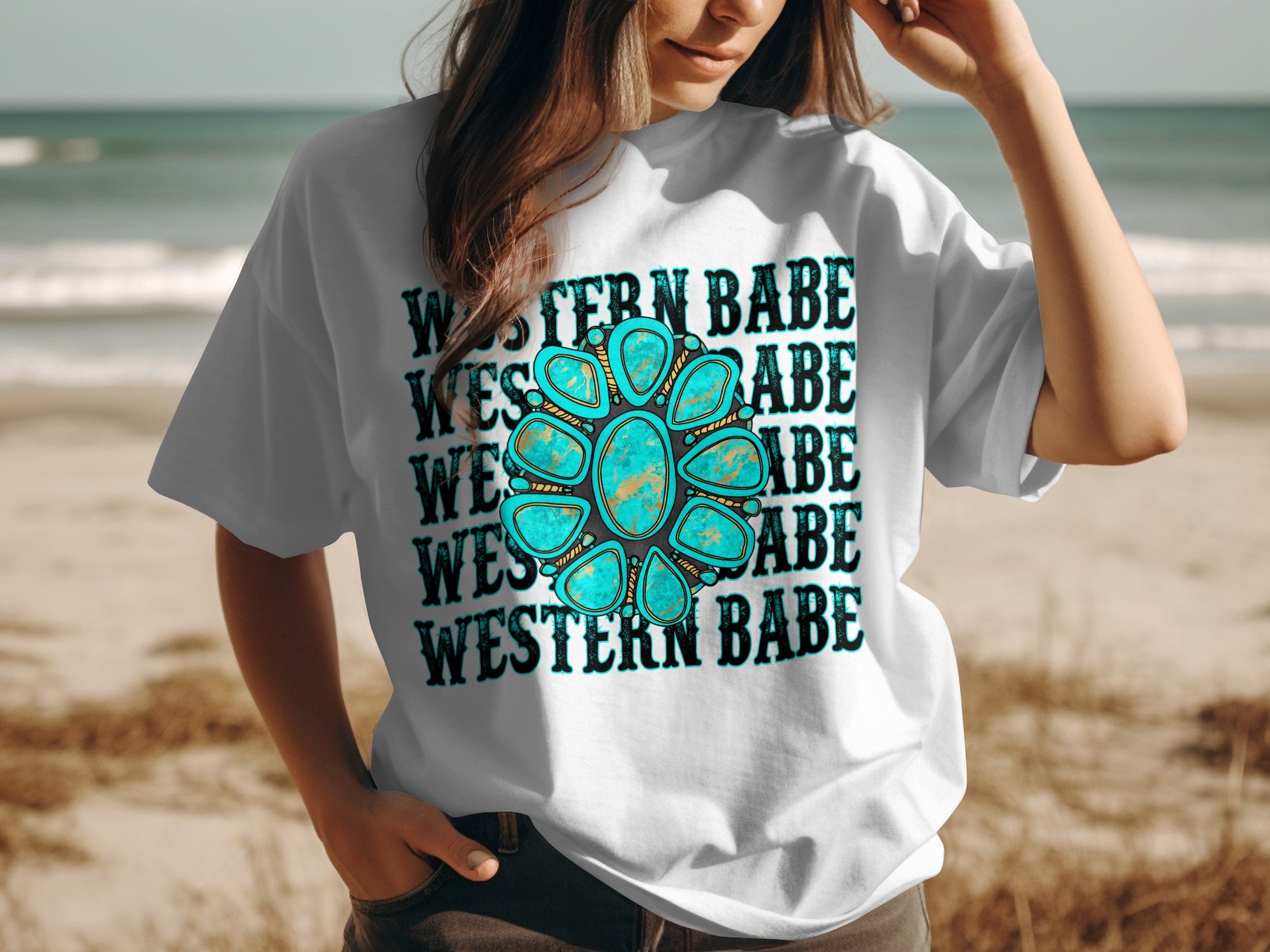 Western Babe Graphic Tee with Unique Print Design