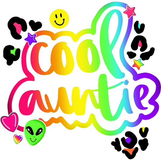 Colorful Cool Auntie Design with Fun Elements