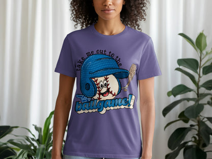 Take me out to the ballgame baseball themed shirt