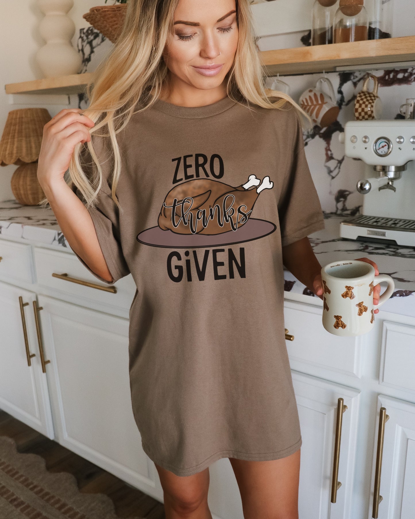 Zero Thanks Given Funny Oversized T-Shirt