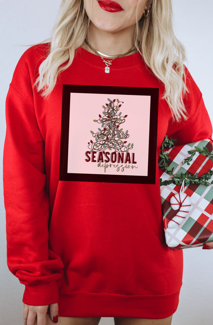 Festive Red Pullover with Seasonal Design for Winter