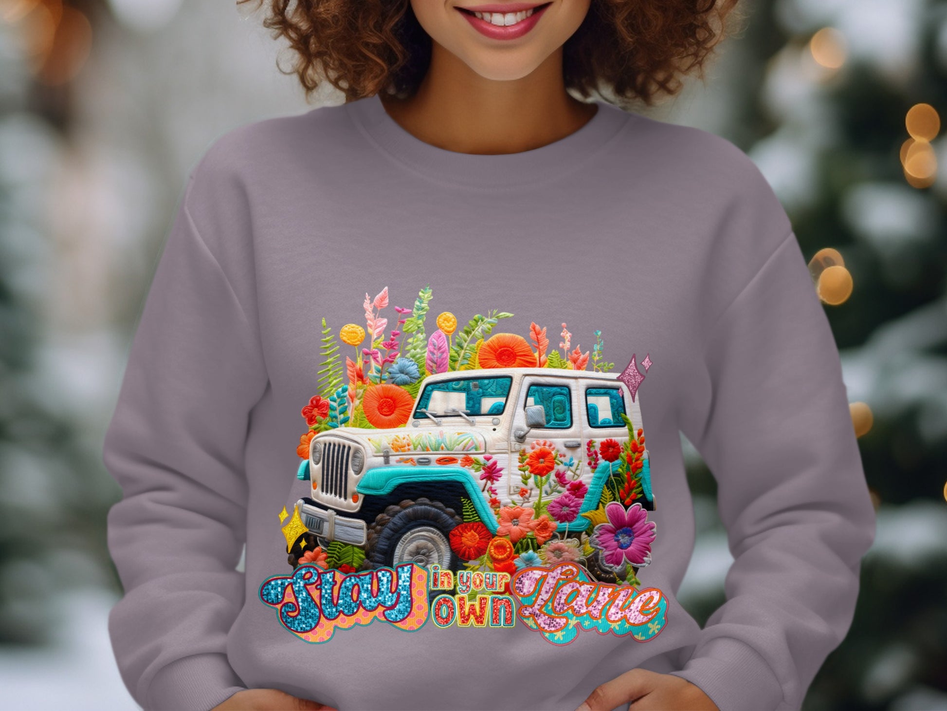 Stay in Your Own Lane Colorful Sweatshirt