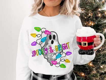 Spooky and Bright Ghost with Holiday Lights Design