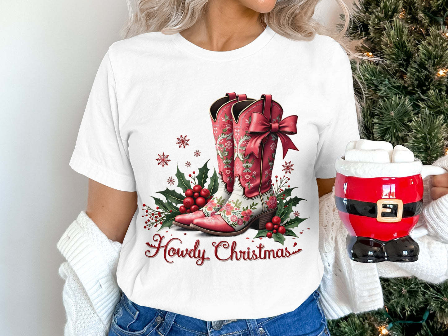 Howdy Christmas Festive Holiday Graphic T-Shirt