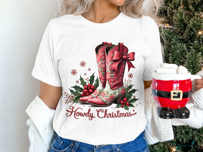Howdy Christmas Festive Holiday Graphic T-Shirt