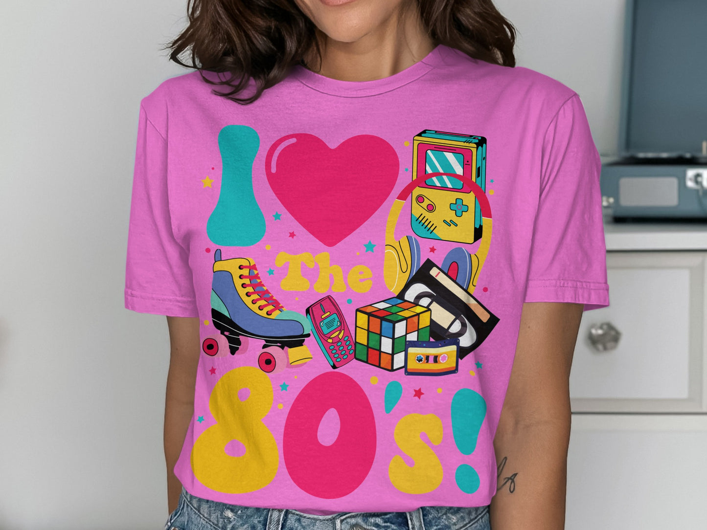 I Heart The 80's Colorful Nostalgic Graphic Tee