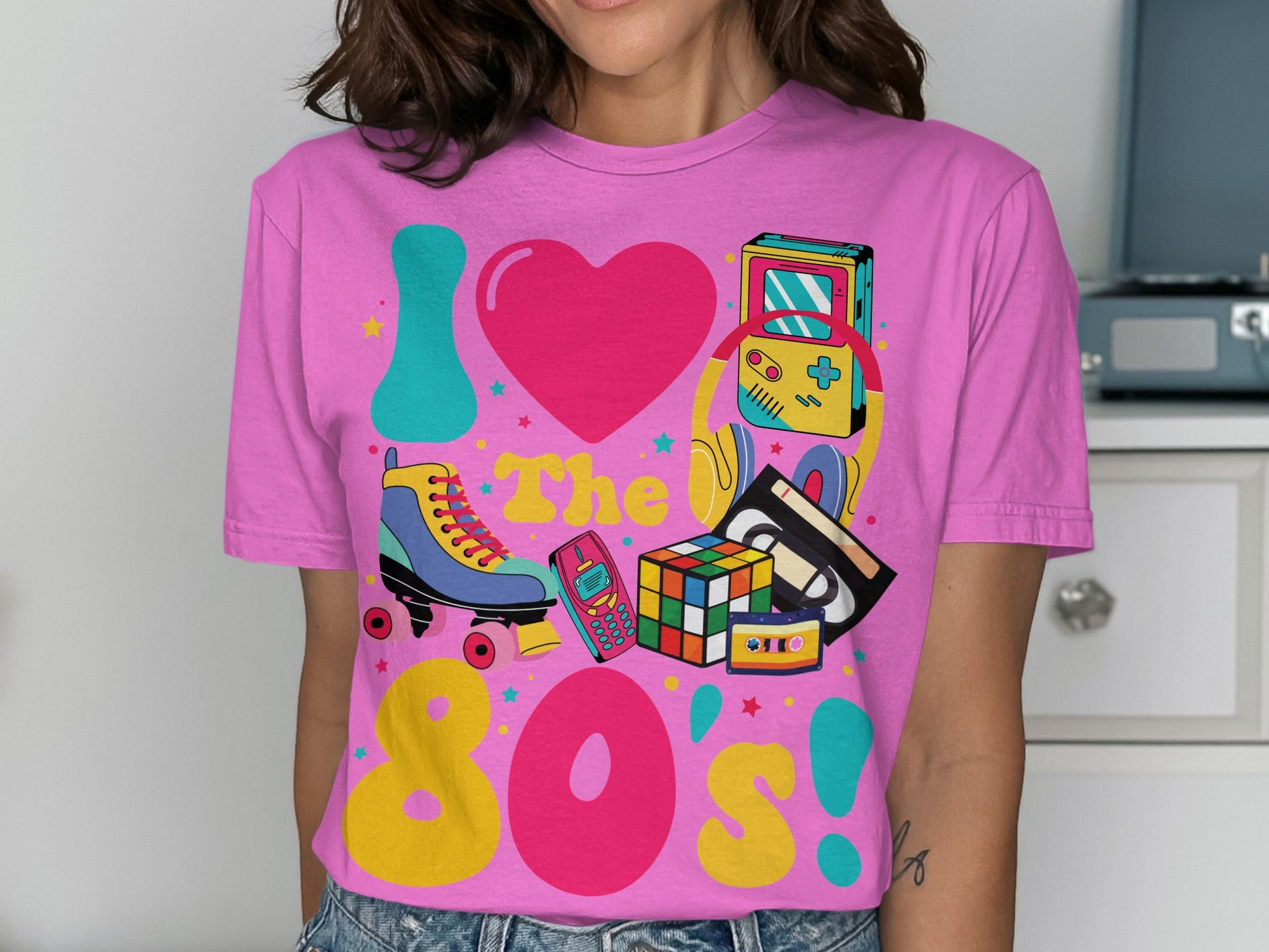 I Heart The 80's Colorful Nostalgic Graphic Tee
