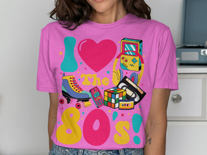 I Heart The 80's Colorful Nostalgic Graphic Tee