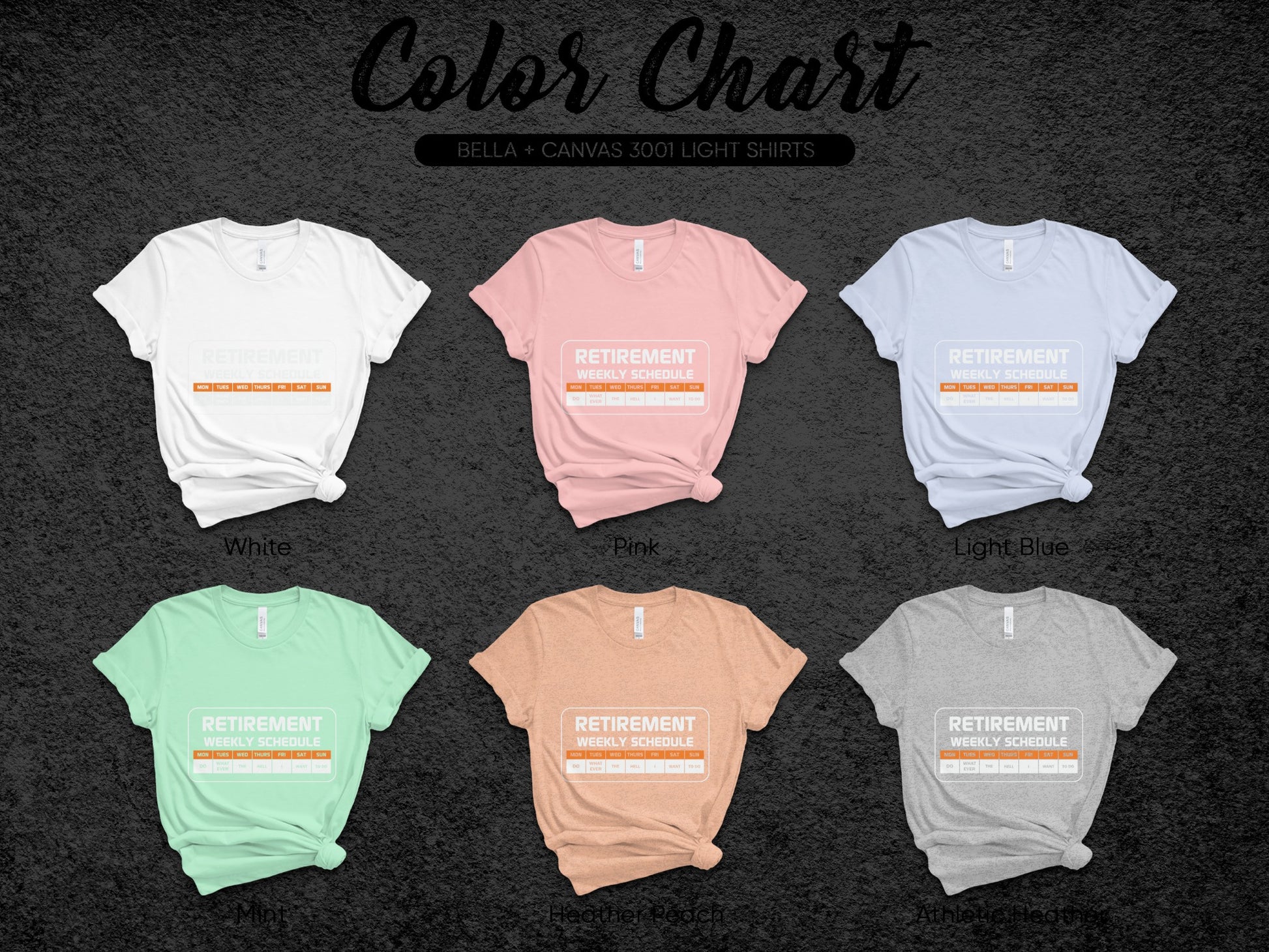 Retirement Weekly Schedule Funny Shirt