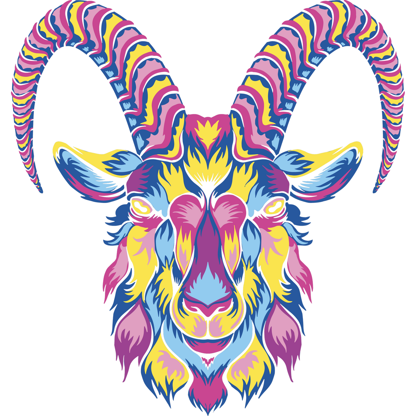 Vibrant Abstract Goat Illustration Wall Art Product