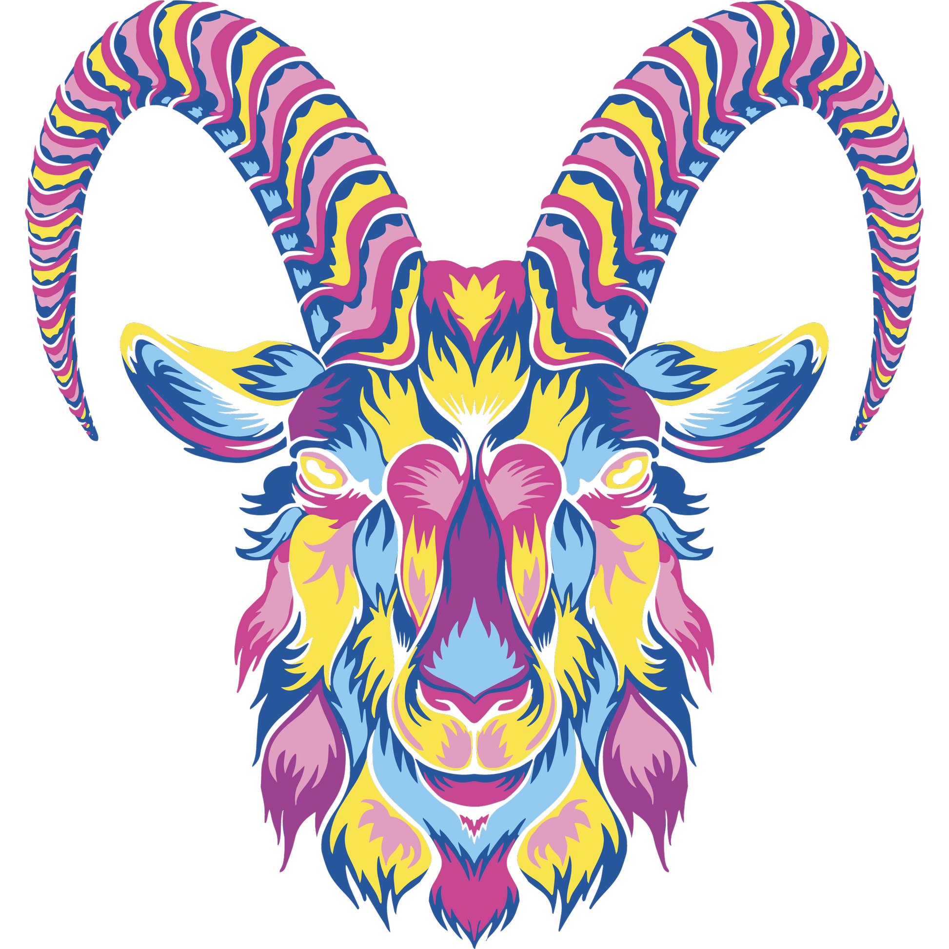 Vibrant Abstract Goat Illustration Wall Art Product