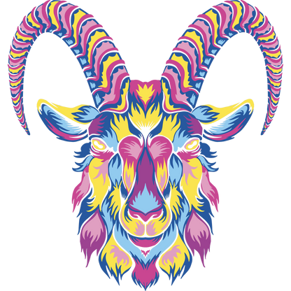 Vibrant Abstract Goat Illustration Wall Art Product