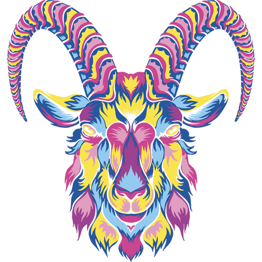 Vibrant Abstract Goat Illustration Wall Art Product