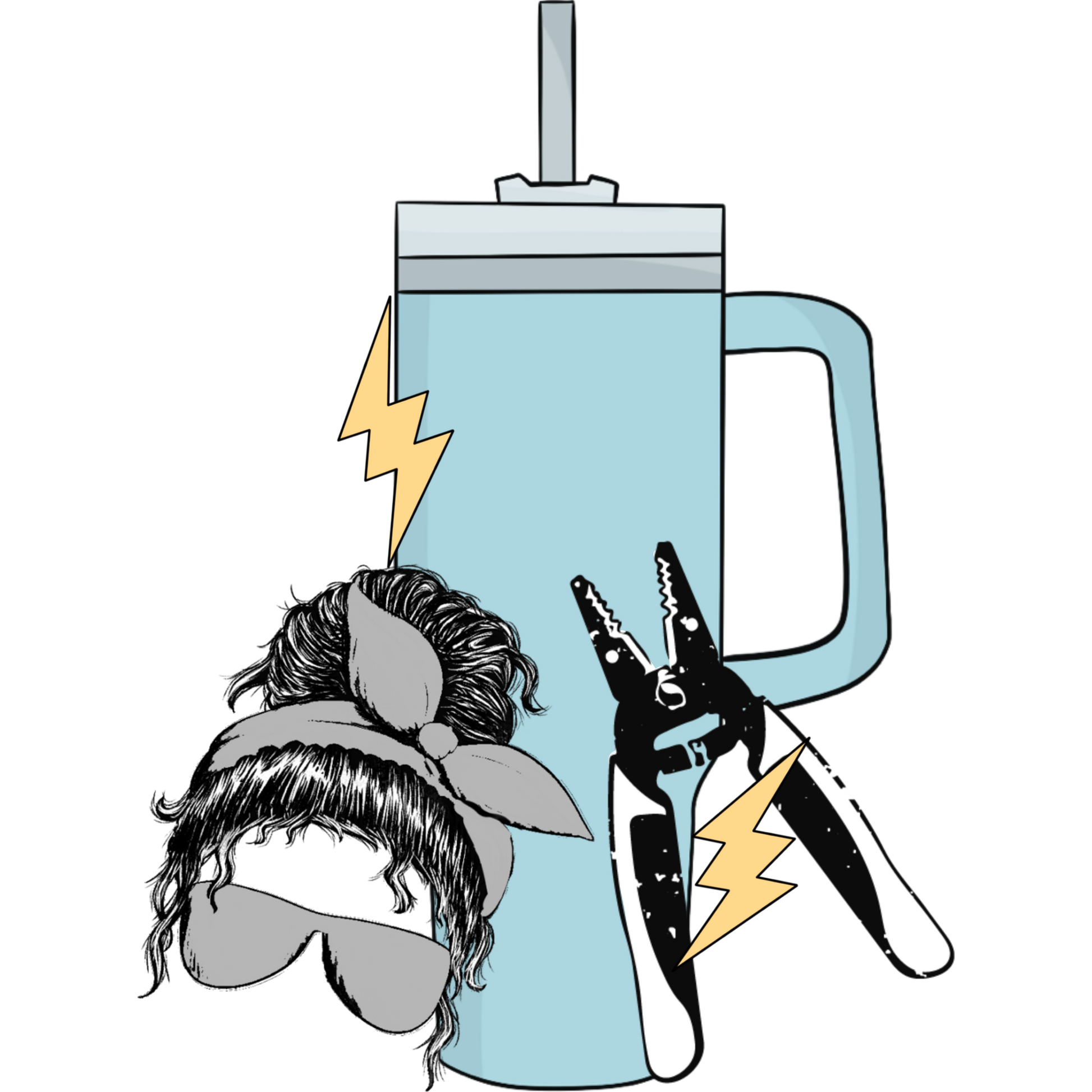 Fun Blue Tumbler with Unique Cool Design