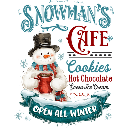Cozy Winter Snowman Cafe Decor Product