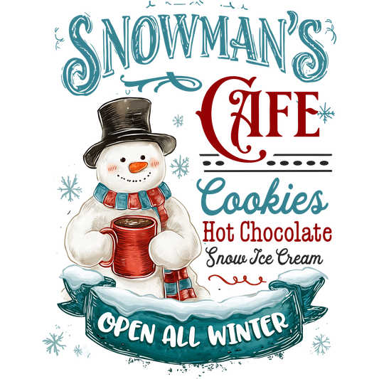 Cozy Winter Snowman Cafe Decor Product