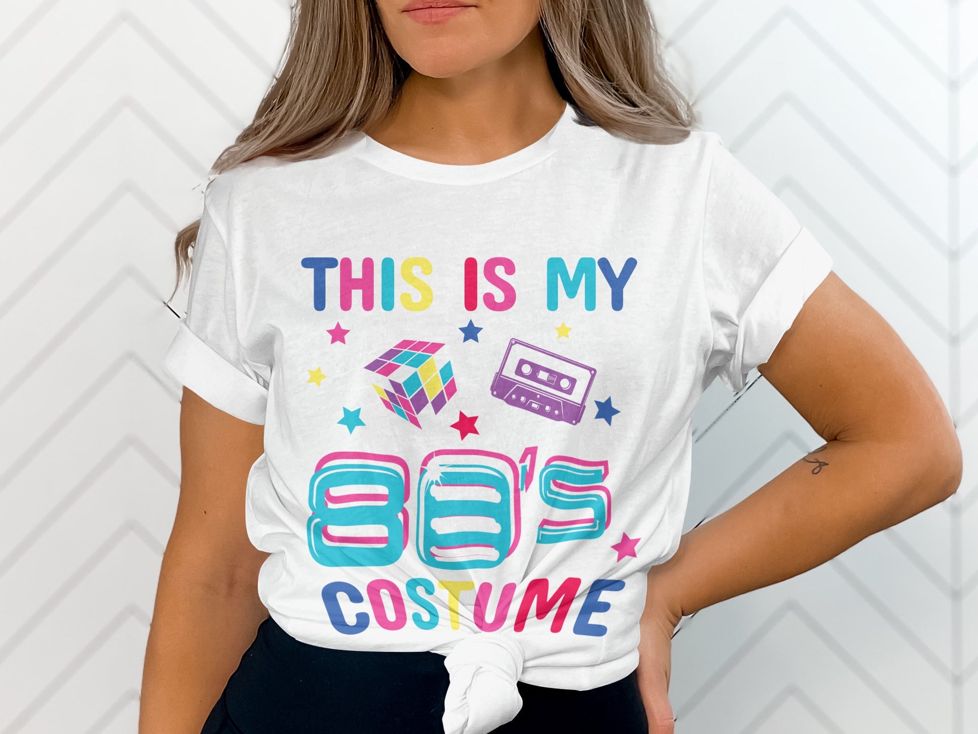 Retro 80's Costume Shirt with Nostalgic Icons