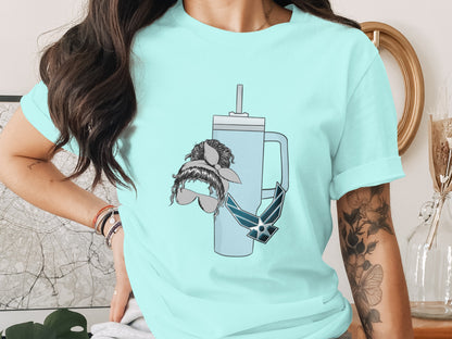 Funny Mustache and Beard Tumbler Design T-shirt