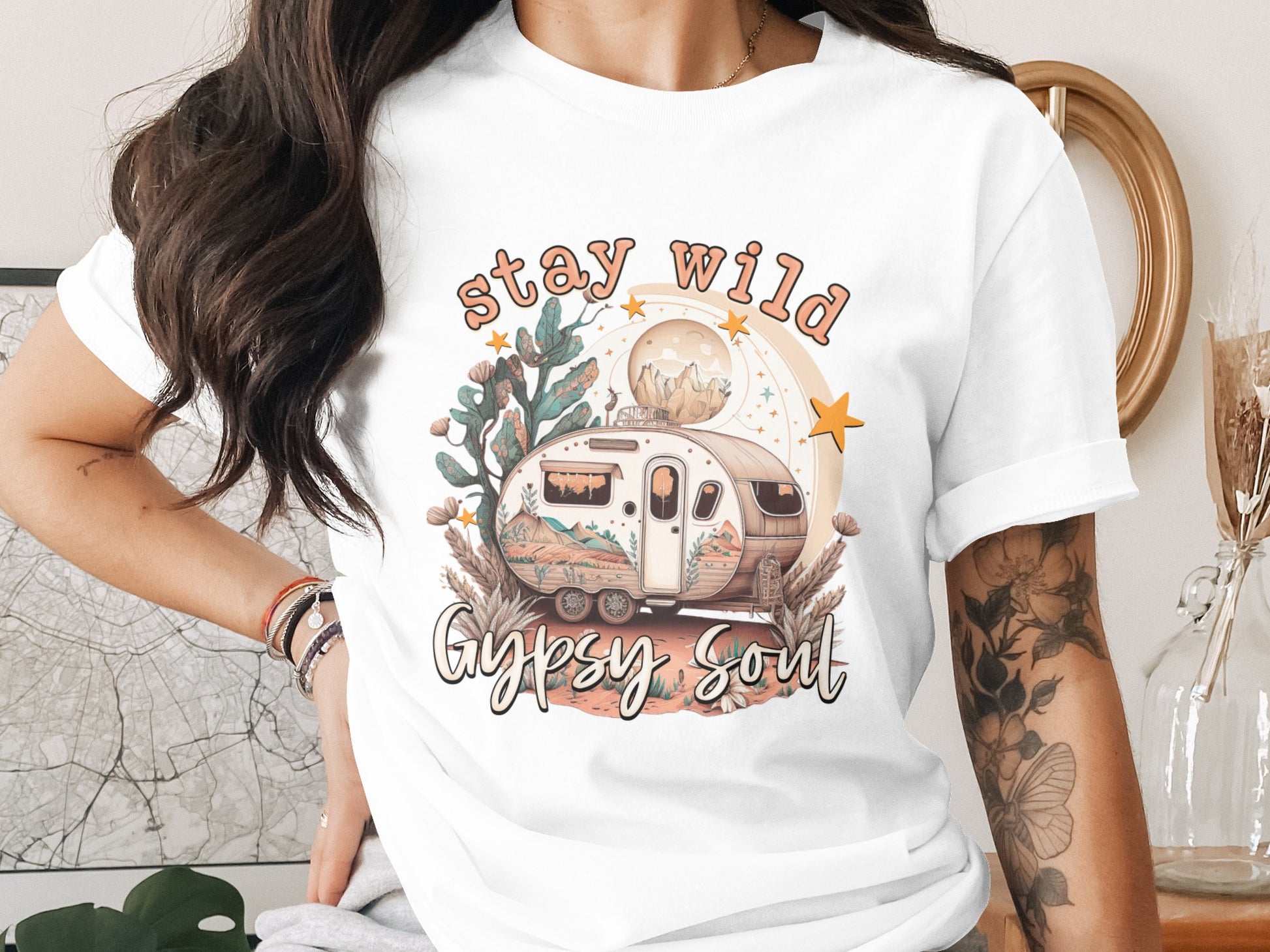 Stay Wild Gypsy Soul RV Camper Graphic T-Shirt