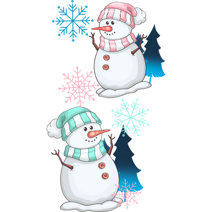 Charming Snowmen with Hats Festive Holiday Decoration