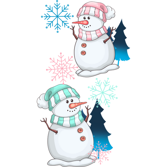 Charming Snowmen with Hats Festive Holiday Decoration
