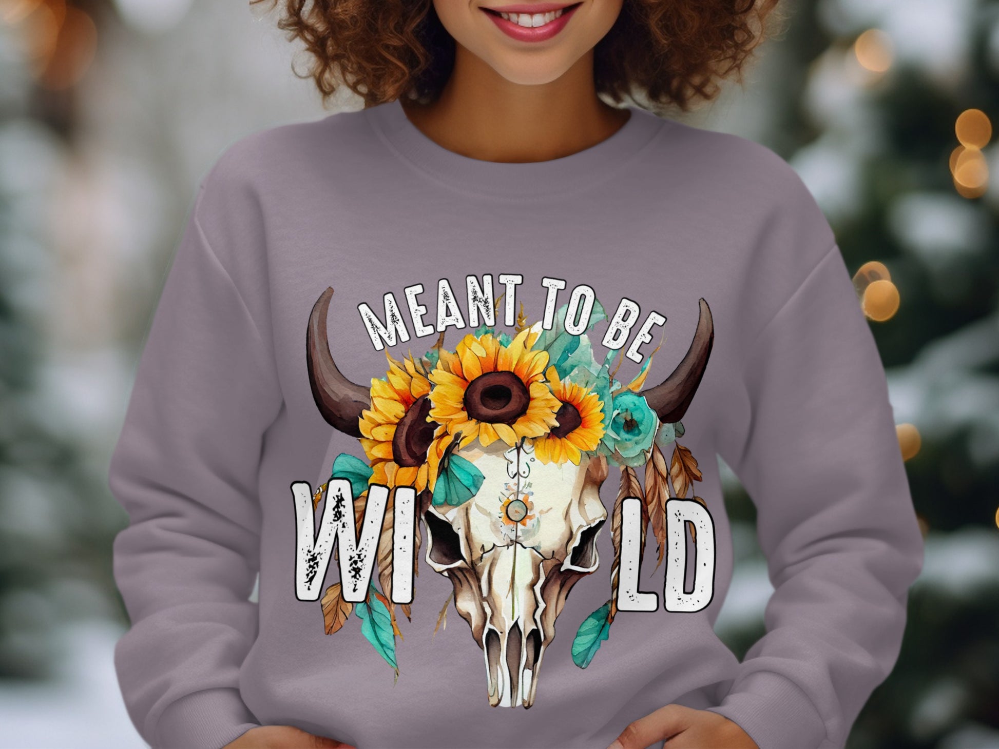 Meant To Be Wild Skull Floral Graphic Sweatshirt