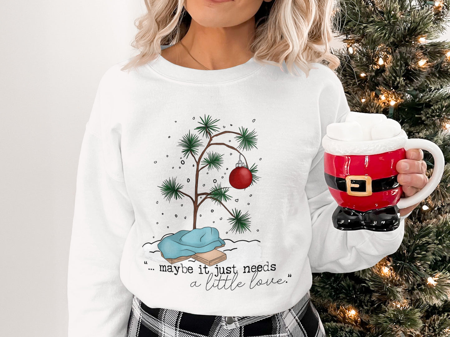 Christmas Sweatshirt Maybe It Just Needs A Little Love