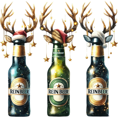 Reinbeer Christmas T-Shirt, Reindeer Antler Beer Shirt, Funny Holiday Tee, Festive Graphic Shirt, Christmas Party T-Shirt