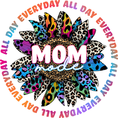 Mom Mode Everyday All Day Colorful Leopard
