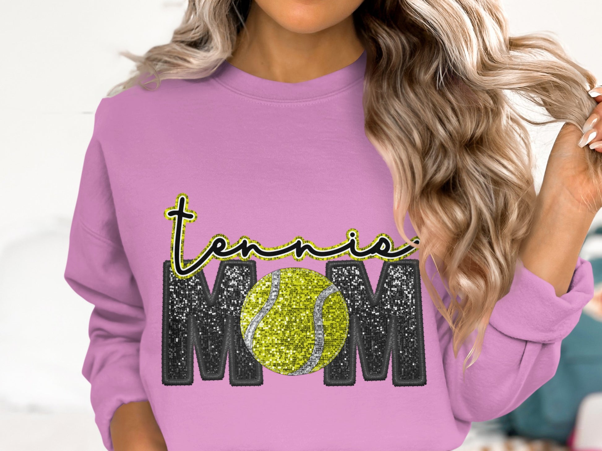 Tennis Mom Graphic Print Sweatshirt Top