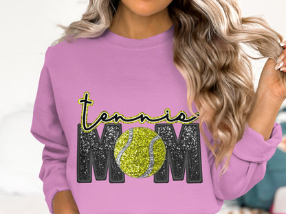 Tennis Mom Graphic Print Sweatshirt Top