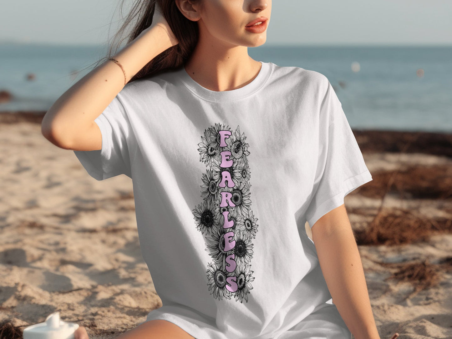 Fearless Floral Graphic White T-shirt Product