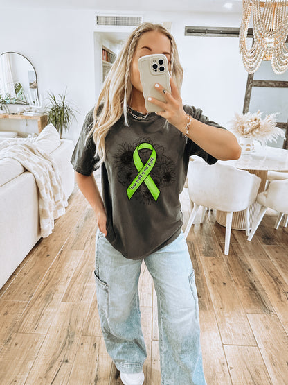 Light Green Awareness Ribbon Graphic T-Shirt