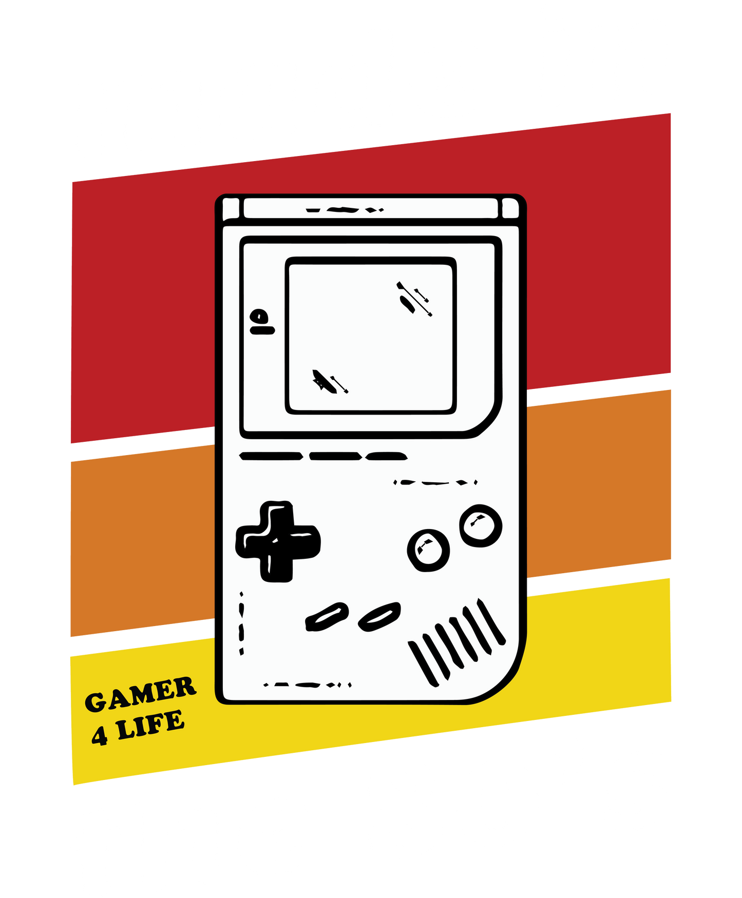 Retro Handheld Console with Gamer 4 Life Graphic Poster