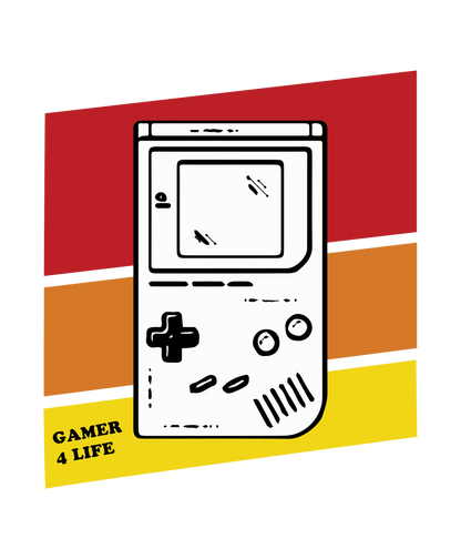 Retro Handheld Console with Gamer 4 Life Graphic Poster