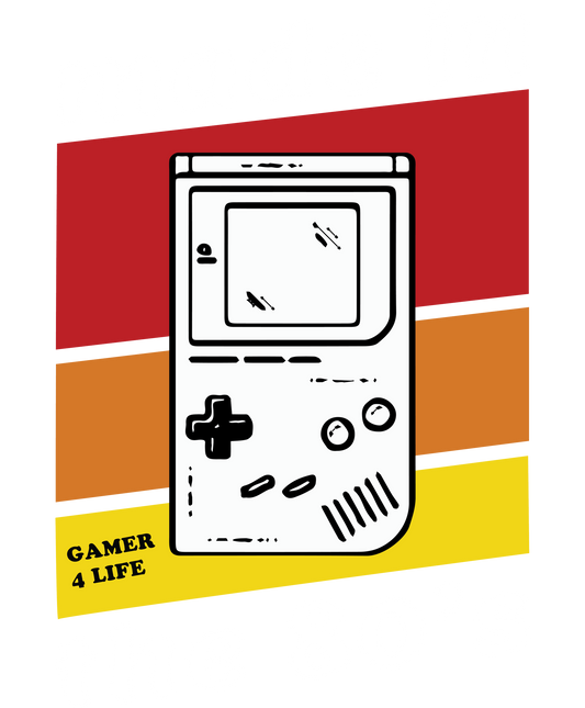 Retro Handheld Console with Gamer 4 Life Graphic Poster