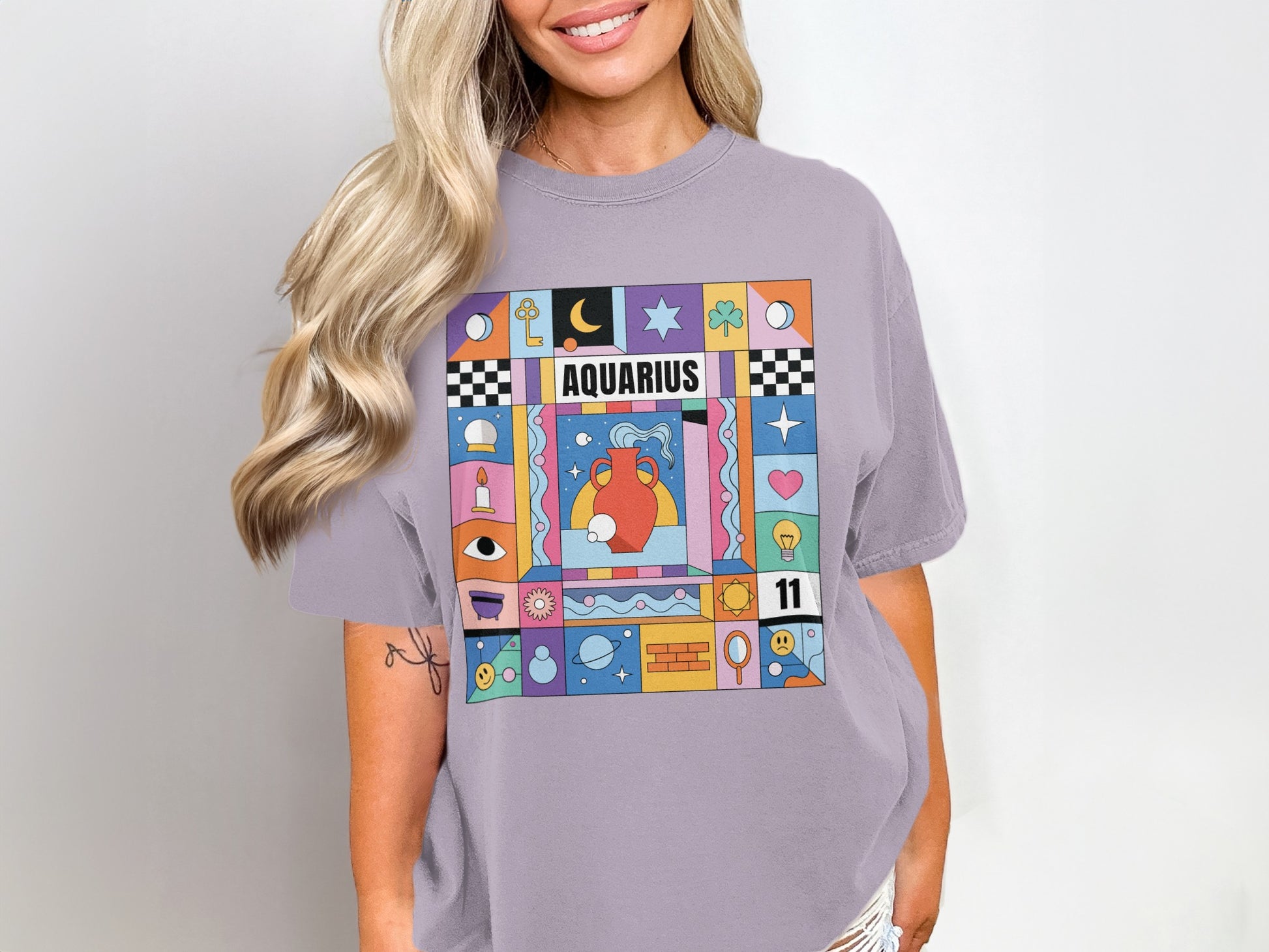 Vibrant Aquarius Graphic Tee Ideal for Zodiac Lovers