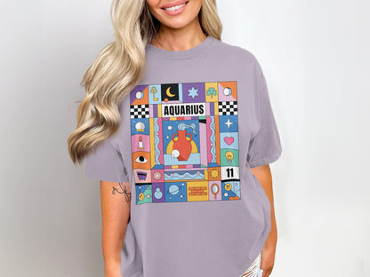 Vibrant Aquarius Graphic Tee Ideal for Zodiac Lovers
