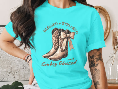 Blessed Stressed and Cowboy Obsessed T-shirt